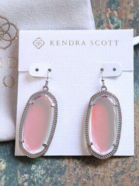 New💫 Kendra Scott Elle Dichroic Glass Earrings Silver